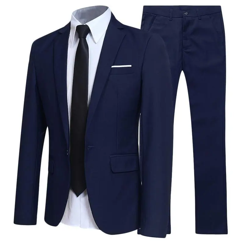 Two piece suit for men, British gentleman hairdresser suit, groom wedding dress, formal wear