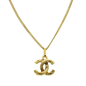 Pre-owned CHANEL Gold-plated Small Leather Goods Coco Mark Necklace