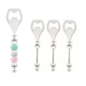 3-Piece Bead Beer Bottle Opener Set, Bottle Cap Opener, Decorative Pearl Design, DIY Craft Accessory, Ideal for Party Favors & Home Bar Essentials