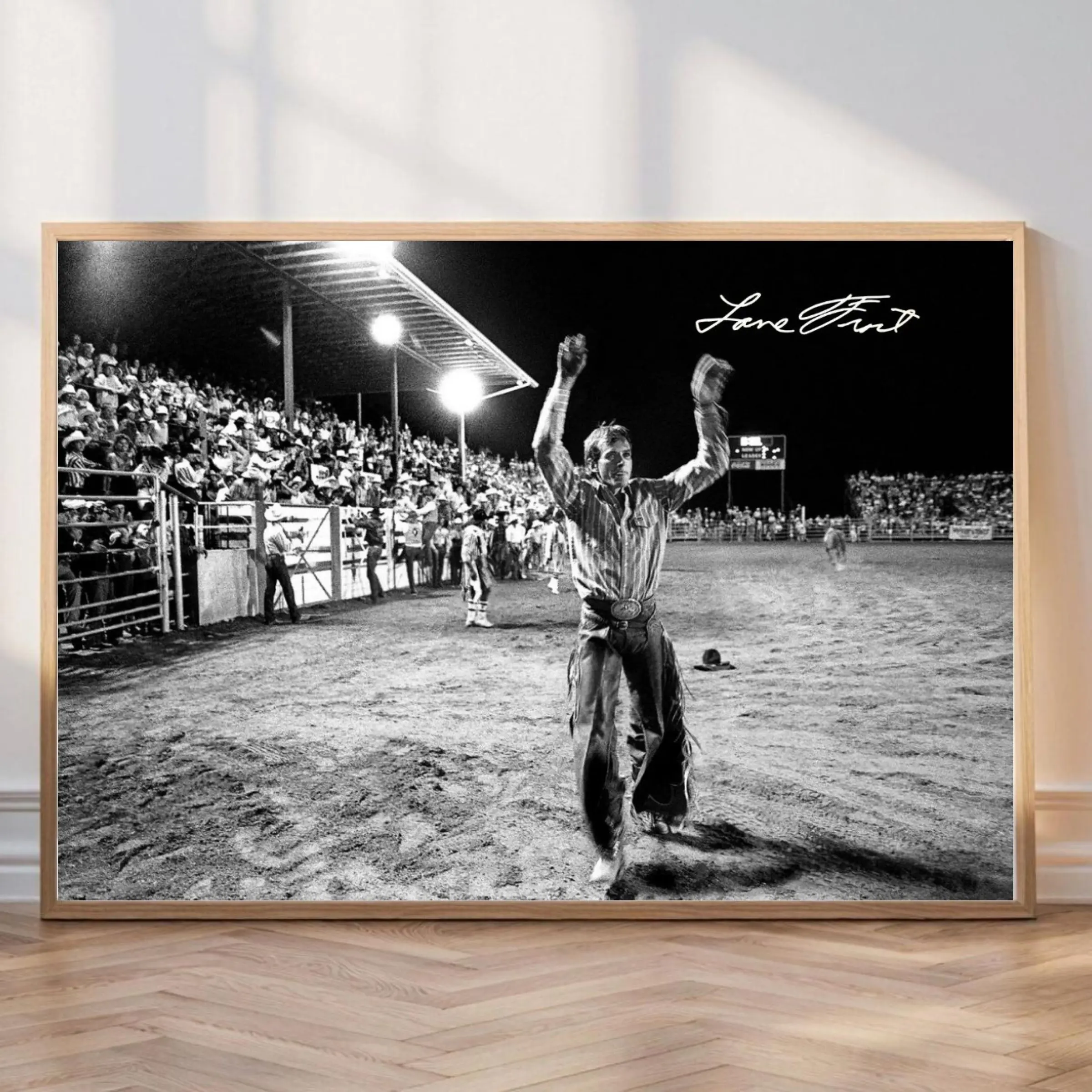 [NO FRAME] Vintage Lane Frost Signature Bull Rider Rodeo Poster, Creative Wall Art, Mount-Compatible Bedroom Pictures Wall Decor, Western Home Decor for Rodeo Event Fans, Decoration