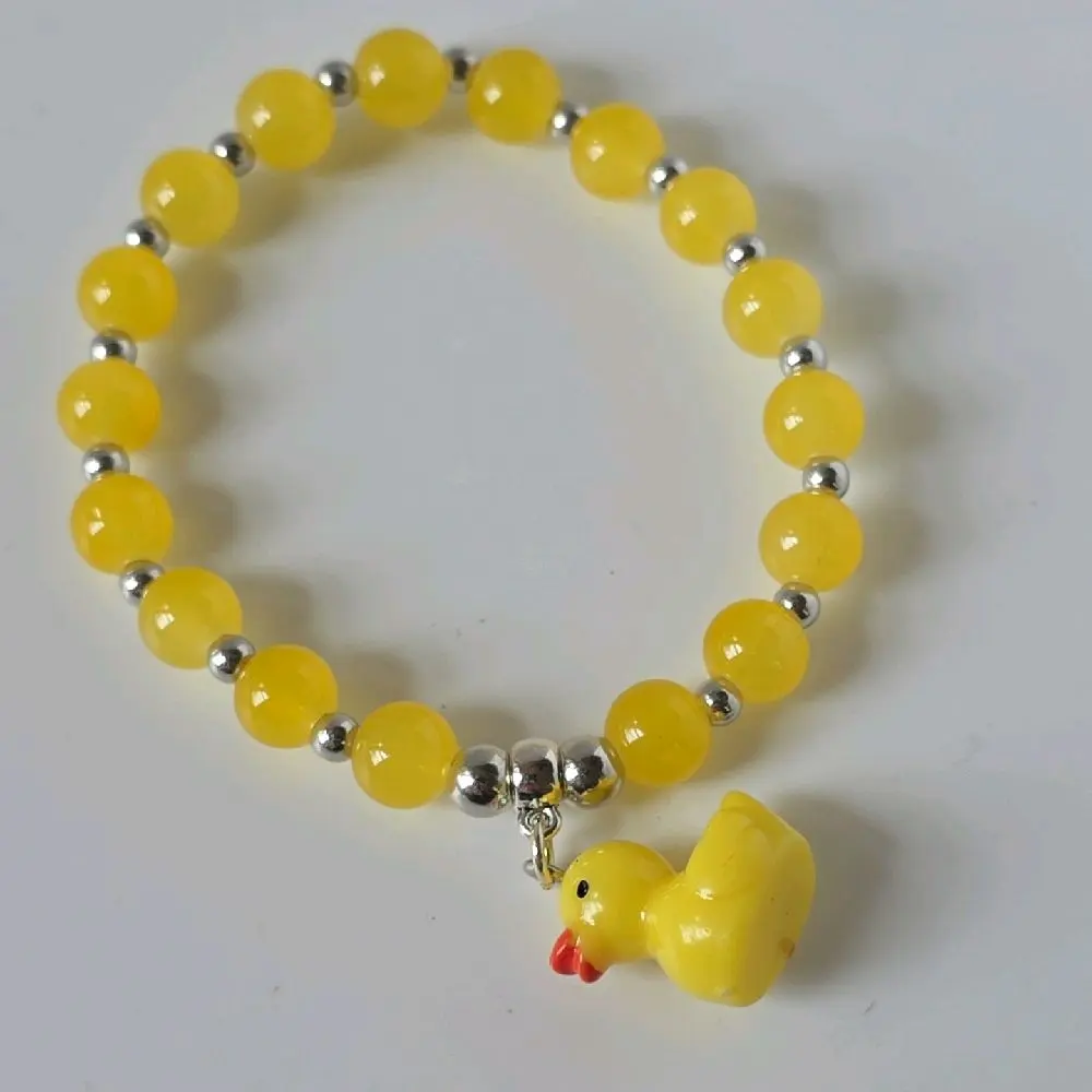 Duck Charm Bracelet in Various Colors with Silver Accents