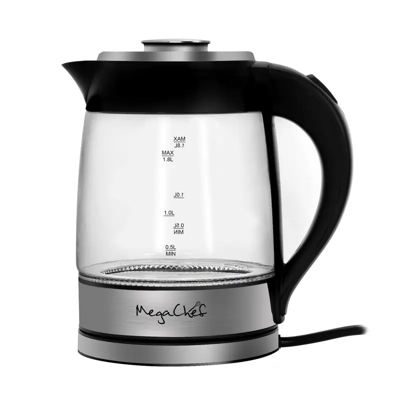 MegaChef 1.8 Liter Cordless Glass Kettle with I nfuser