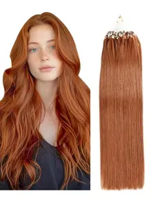 Real Human Hair Wigs, 30# Fishline Crystal Hair, Micro Loop Extensions, 100% Pure Real Hair, High-Quality Shiny Hair for Women
