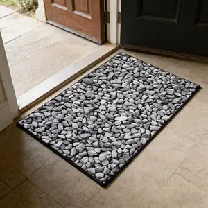 3D Entrance Mat, Non-Slip Door Mat, High-Definition Stone Pattern Carpet, Soft Comfortable Rug, Home Decor