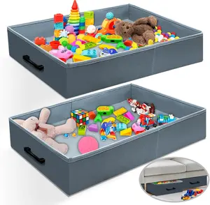 Couch, 2 Pack Bed Containers, Foldable Sofa keeps things out,Couch Box for Toys,Blocks,Puzzles, Plush Dolls,Books(23.62 * 15.75 * 3.93in)