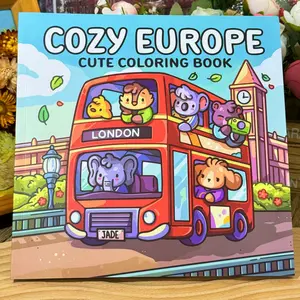 European Journey London Adult Coloring Book, Cute Characters, Simple Design, Relaxing Pages, Comfortable Space, Stress Relief Activity
