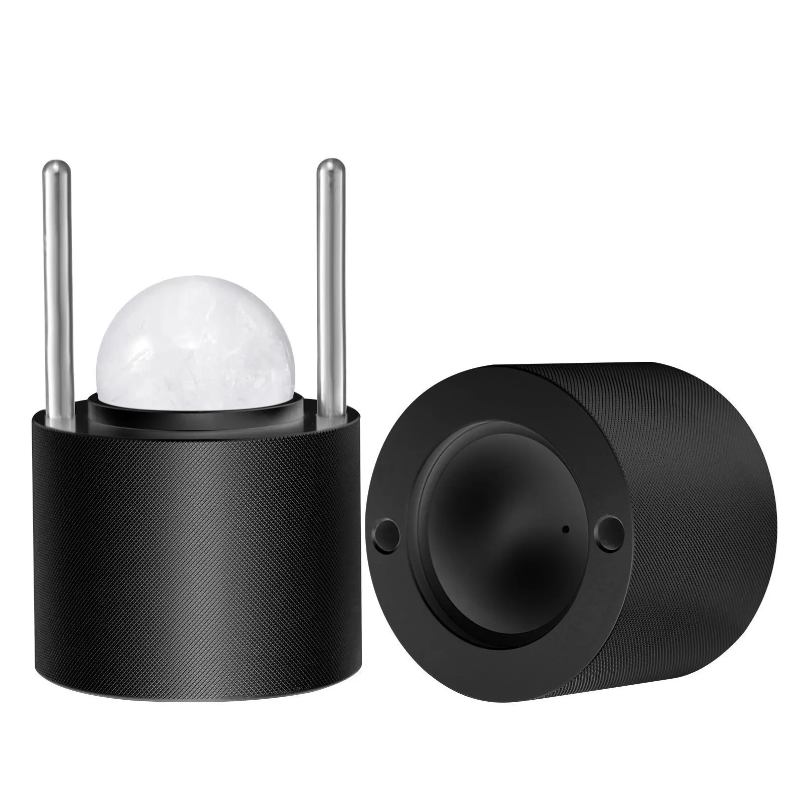 【Summerfinds】VEVOR Ice Ball Press Kit Aviation Aluminum Ice Press with Ice Block MoldLarge MatTongDrip TrayOne GlassRound Ice Ball Maker 2.4"/60 mm Ice Spherefor WhiskeyCocktail on Party & Holiday