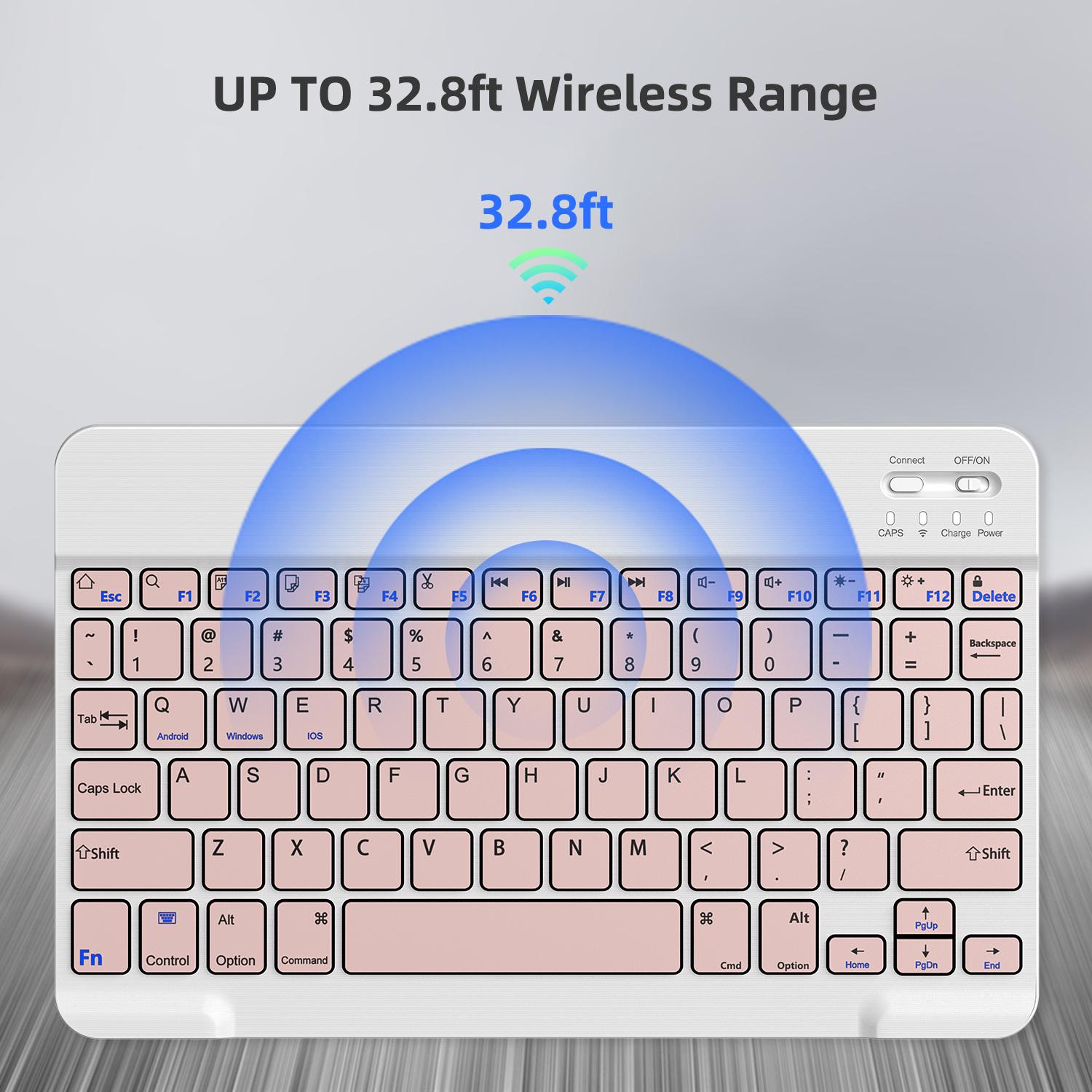 Quiet Wireless Bluetooth Keyboard & Mouse Combo, Rechargeable Slim Silent Keyboard, Single Mode Bluetooth Mouse, Compatible with iOS Android Windows Laptops Tablets Computers, Ideal for Home Office & Back-to-School Gift for Men Women