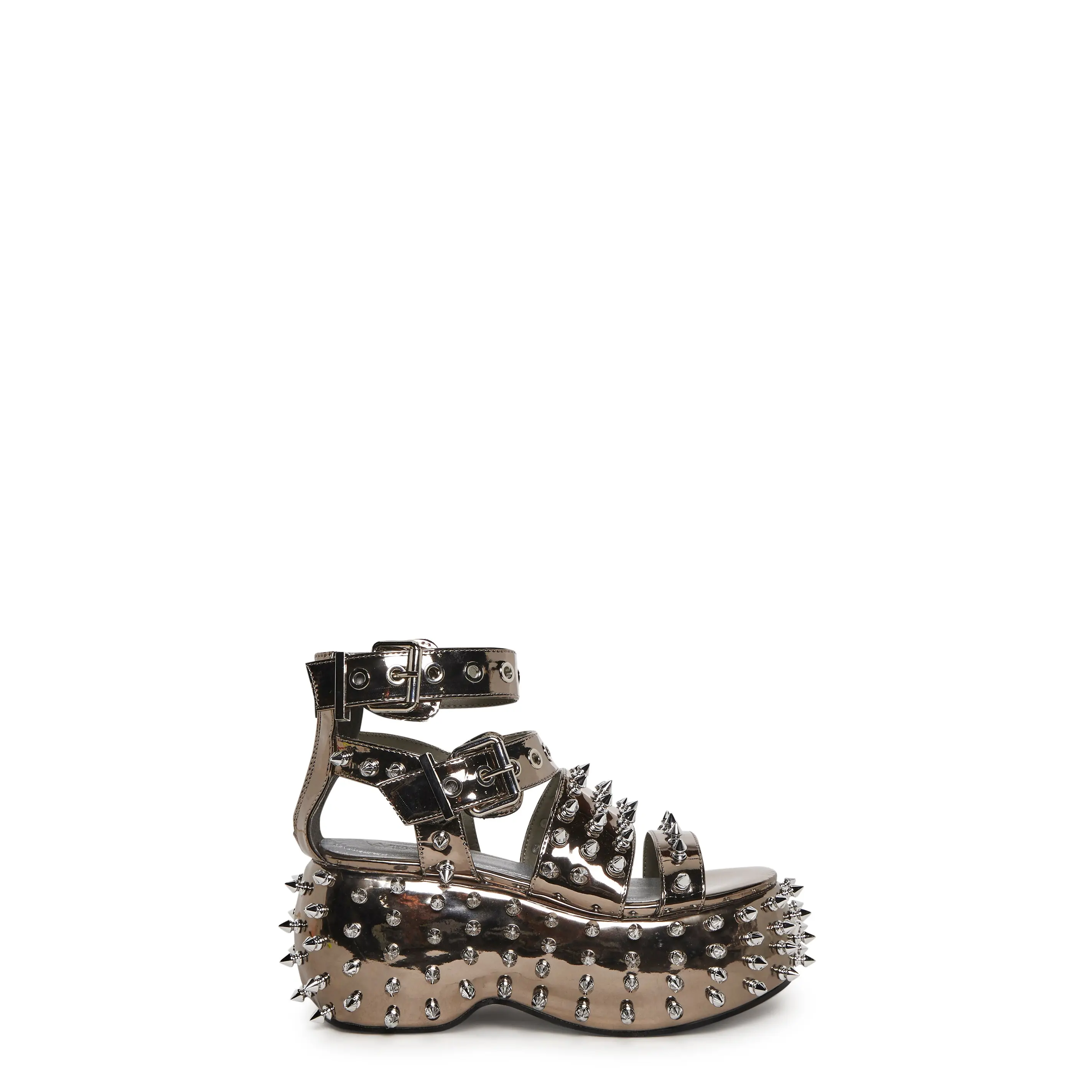 Everything Spiked and Chrome Platform Sandal Everything Spiked and Chrome Platform Sandal