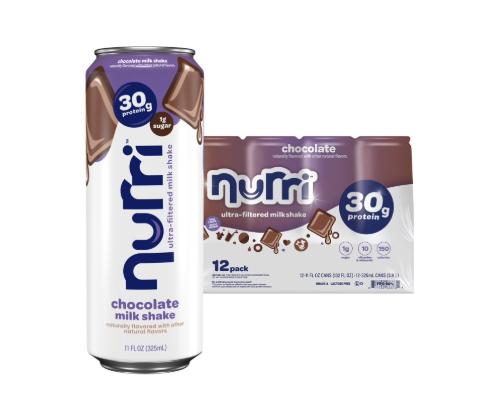Nurri 30g Strawberry, Vanilla & Chocolate Low Sugar Ultra-Filtered Milkshake 11 fl. oz., 12 pk. High Protein Shake Beverage Flavor Low, Meal Replacement