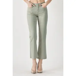 Risen Mid Rise Straight Leg Sage Jeans