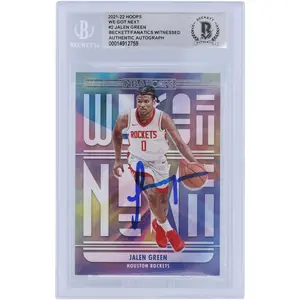 Jalen Green Houston Rockets Autographed 2021-22 Panini NBA Hoops We Got Next #2 Beckett Fanatics Witnessed Authenticated Rookie Card - Fanatics Authentic Certified