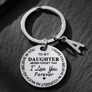 Inspirational Keychain Gift For Daughter From Dad And Mom - Never Forget That I Love You Forever - Perfect For Christmas, Birthday, And Gra