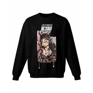 Demon Slayer: Kimetsu No Yaiba Crewneck Sweatshirt  Crew Neck Hoodless Sweat Shirt for Women Men Loose Fit Comfy Casual Funny Unisex Graphic Pullover  Long Sleeve Pull Over Fashion Top,Cotton Blend TTK00389