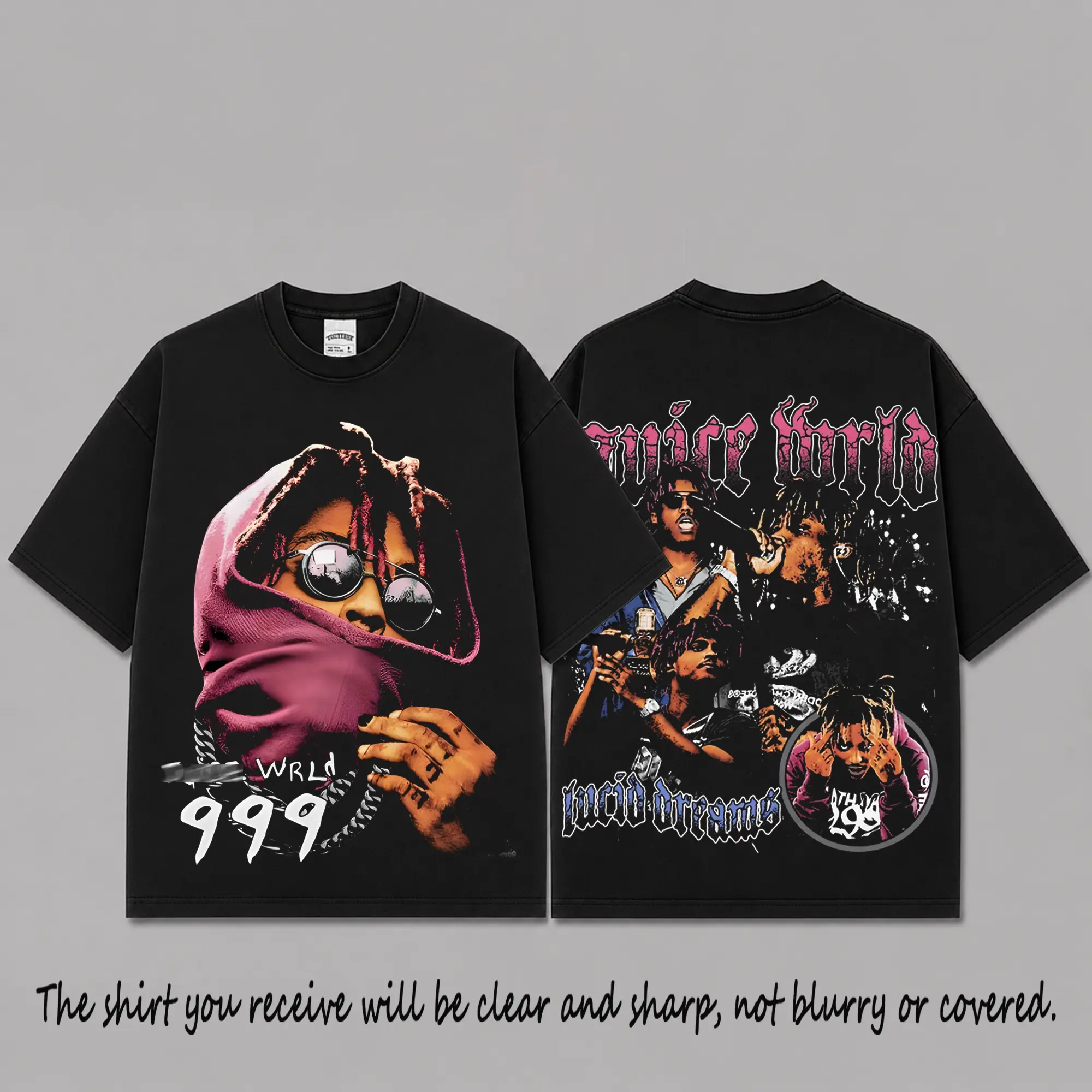 Juice Lucid Dreams Graphic Premium Cotton T-Shirt, Vintage Emo Rap Fan Tee, Goodbye and Good Riddance Music Shirt, Black Oversized Hip Hop Streetwear Gift