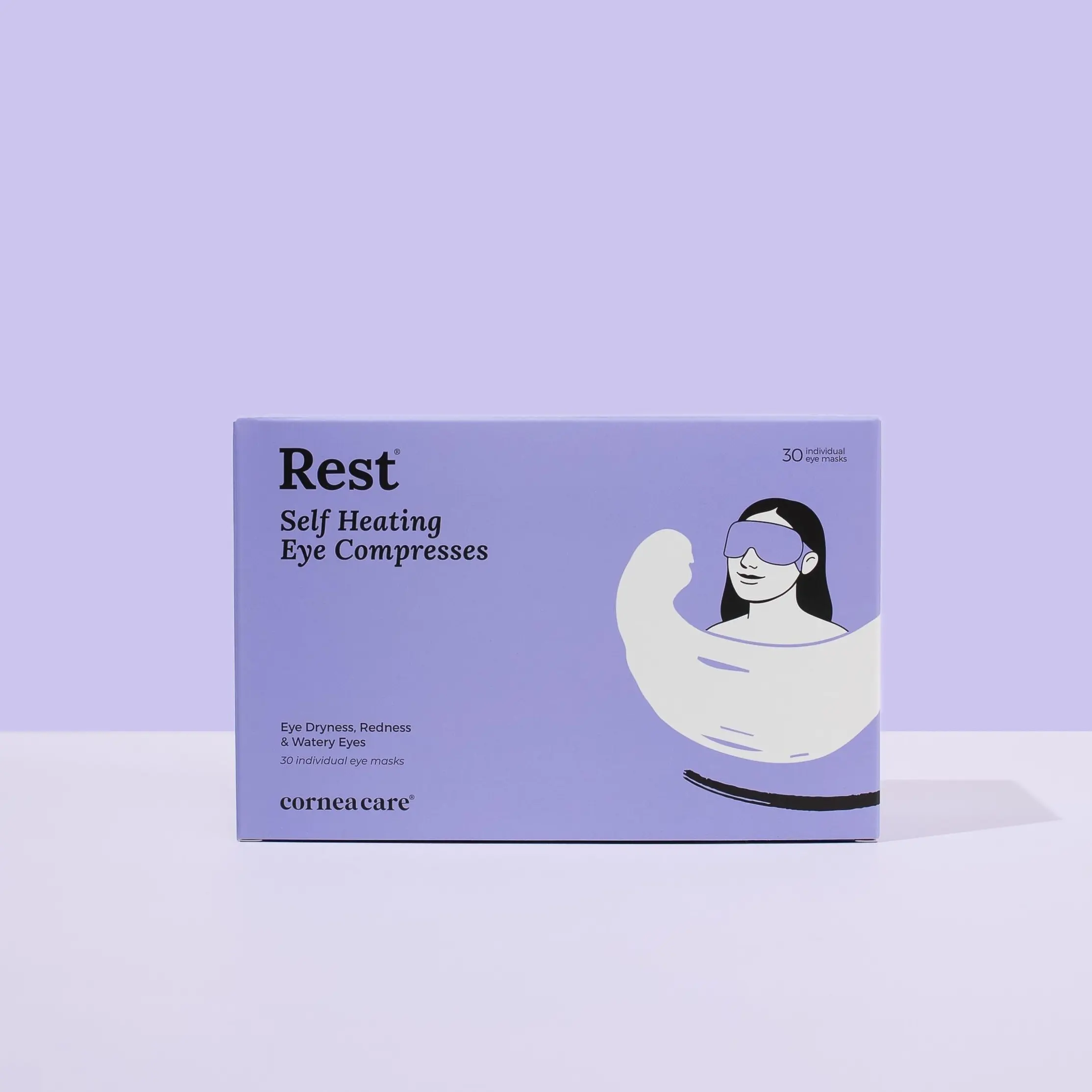 CorneaCare Rest Self-Heating Warm Compresses (HSA/FSA Eligible) - Travel-Size Lightweight Sleep Masks for Dry Eye Relief, Styes, Relaxing Hydration, Gentle Comfort, On-the-Go Use