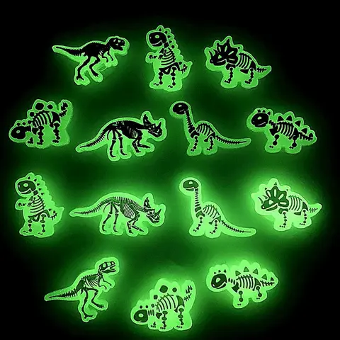 Glow in The Dark Dinosaur Shaped Shoe Charm,  Fashionable Novelty for Clogs Design, Dazzling Glamour Trendy Holiday Decorative Shoe Accessories for Women & Girls, Dinosaur Embellishments, Glow in the Dark Charms, Shoe Charms Set
