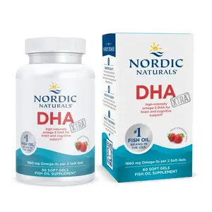 Nordic Naturals DHA Xtra - Potent Support for Brain & Nervous System, 60 Ct. Strawberry Taste, Non-GMO, Gluten & Dairy Free