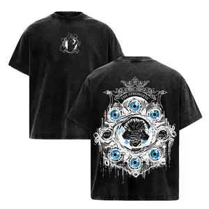 Gojo Satoru Vintage Washed Graphic Tee Heavy Cotton Oversized Anime Shirt Jujutsu Kaisen Merchandise The Strongest Six Eyes Streetwear T-Shirt Y2K Japanese Anime Apparel For Men Women JJK Cosplay Casual Wear Trendy TikTok Fashion Tops Gifts Fast Ship