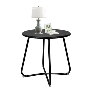 Vantage Mounts Tray Top Side Table | Space-Saving Metal End Table for Small Spaces | Round Catch-All Organizer & Storage Nightstand for Patio, Living Room & Bedroom