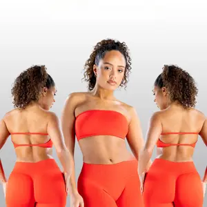 DF Impact Backless Bandeau – Seamless Strapless Sports Bra for Women, Sculpting Fit with Open Back