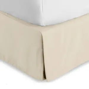 Tailored 15" Pleated Bed Skirt Dust Ruffle by Bare Home - Queen, Sand
