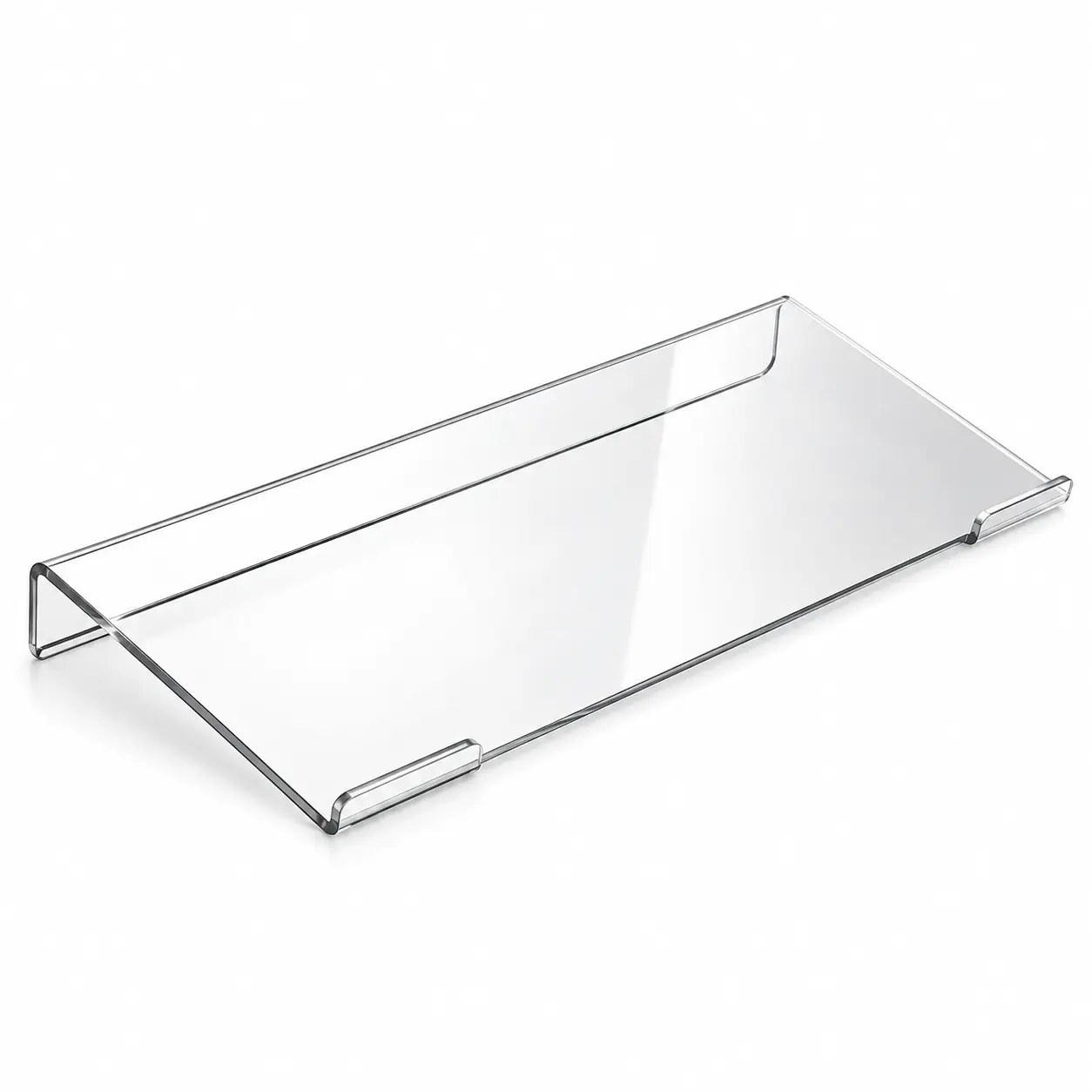 Clear Acrylic Keyboard Stand Riser, 15° Typing Angle, Fits 108 Key & Compact Keyboards for Home Office Desk