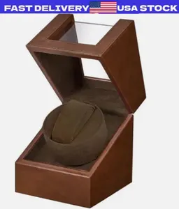 Automatic Rotation Single Watch Winder Box Leather Storage Display Case Gift