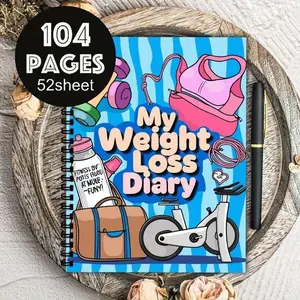 Cute Weight Loss Planner, Women's Daily Fitness & Diet Log Book, Track Workouts, Calories, Progress, Record Every Step in Fat Reduction Journey