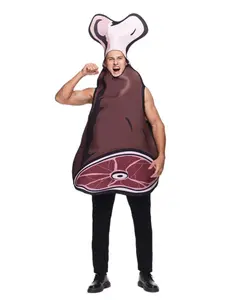 New Halloween Adult Ham Meat Cosplay Costume Bone Meat Sponge Costumes Bar Carnival Party Stage Performance Dress Up