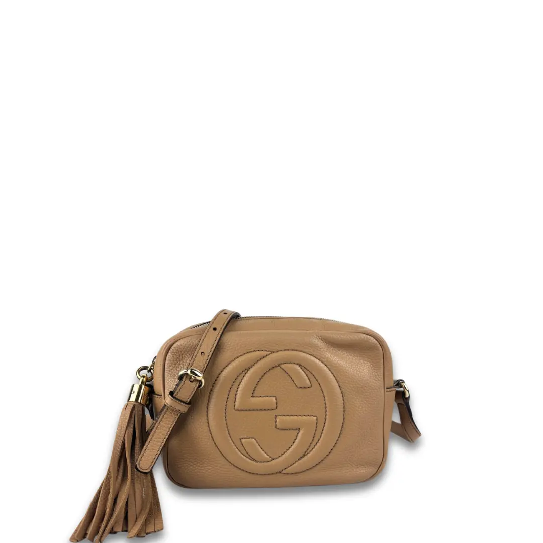 Pre-owned GUCCI Leather Shoulder Bags Beige Soho Disco Crossbody