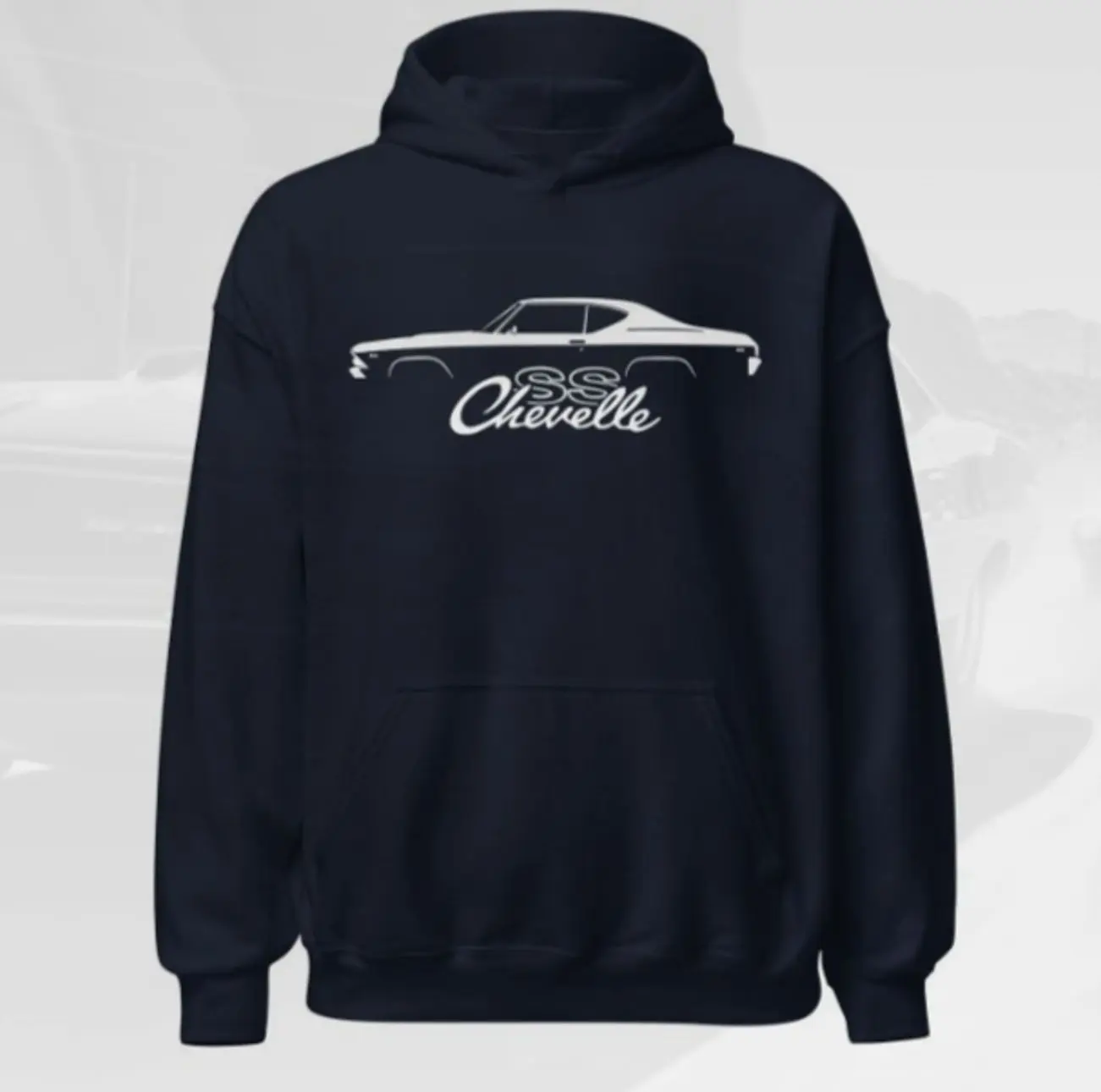 1969 Chevelle SS Silhouette Retro Hoodie | Classic Automotive Pullover Gifts for Car Enthusiasts T Shirt