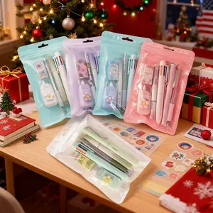 6/12/18 Pcs Stationery Set, Includes Neutral Pens, Erasers, Six-Color Ballpoint Pens, Multifunctional Writing Tools, Perfect Office & Study Supplies for Christmas gift