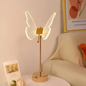 Creative Butterfly Decorative Table Lamp, Adjustable Three-Color Art Atmosphere Light, USB LED Night Light for Bedroom Office Party