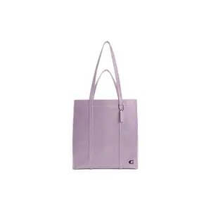 COACH Leather Tote Bag With Logo And Short Handle For Men In Purple