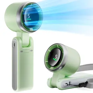 3 In 1 Portable Fan, 5 Speeds, 180 Foldable, Personal Fan with LED Display, Fans for Office, Bedroom, Travel, Gift, Gifts Boyfriend