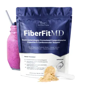 1MD Nutrition FiberFitMD - High Fiber Drink Mix Powder - Potent Digestive & Cardiovascular Support - Unflavored