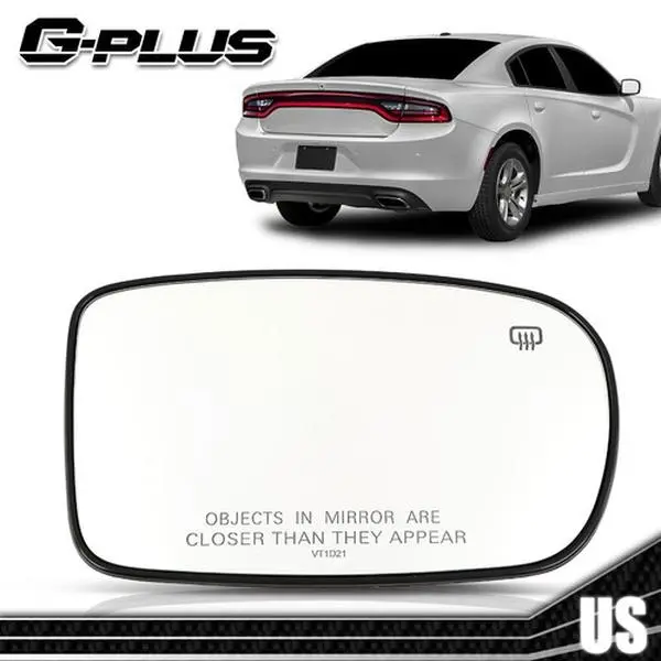 Durable Aftermarket Replacement Heated Manual Fold Right-Side Side Mirror Glass (1 Pc) - Fit for 2011-2017 Chrysler 200 with Power Heated, 2011-2021 Chrysler 300, Dodge Charger Car Exterior Accessory