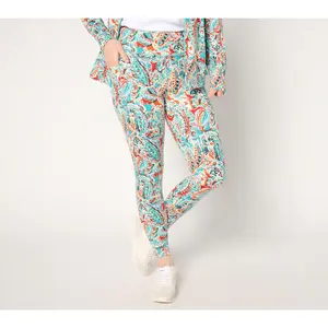 Belle Body by Kim Gravel Petite Water Paisley Ankle Athletic Jogger