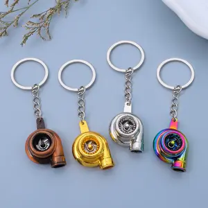 Creative Car Turbo Key Chains Metal Automotive Spinning Turbine Keyring Car Interior Accessories for Men Bag Pendant Cool Gifts