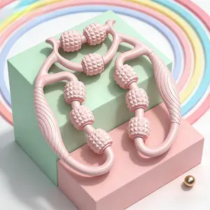 Nine-wheel circular leg clamp, thigh muscle relaxer, leg stretching massager, beautiful leg yoga roller clip lady