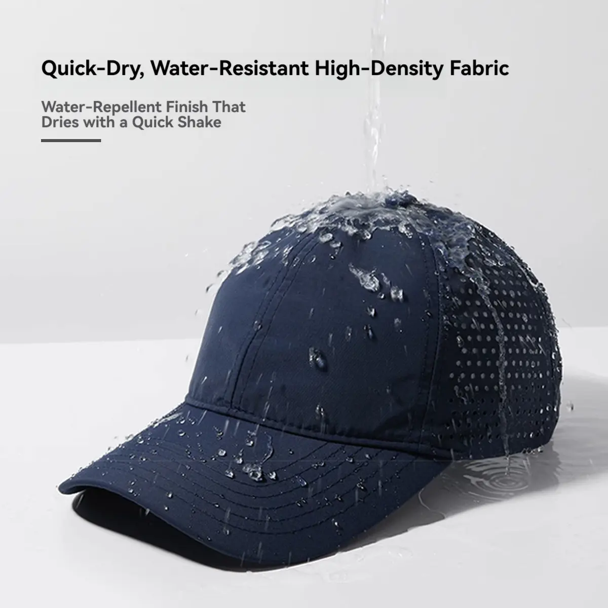 Unisex Quick-Dry Breathable Mesh Baseball Cap - 12cm Deep Crown, Adjustable, Waterproof, Sun Protection Snapback Hat for Large Heads, Outdoor Hiking Travel