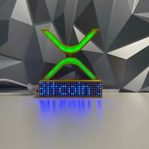 XRP Ripple Themed Crypto Price Ticker with RGB Lighting Design and Blue LED Display SHOWS ALL CRYPTO CURRENCIES