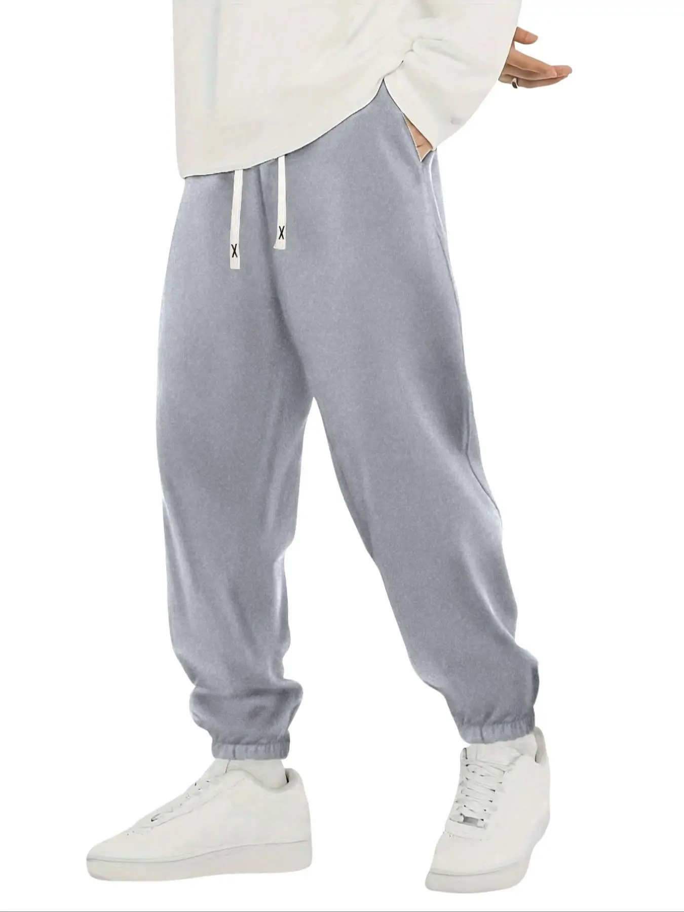 Men's Solid Pocket Drawstring Waist Jogger Pants, Regular Fit Casual Comfy Sweatpants for Spring & Fall, Men's Bottoms for Daily Wear