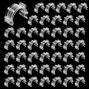 Sewing Bobbin Clips, 50 count Clear Bobbin Holder Plastic Sewing Tool Clip Accessory Thread Clamps Clips Holder Tool Spools Organizers for DIY Craft Embroidery