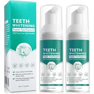 Citrus Baking Soda Teeth Whitening Toothpaste, 2 Pack - Ultra-fine Mousse Foam, Deeply Cleans Gums, Removes Stains