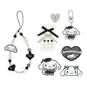 Cinnamoroll Smartphone Charm Set (Silver Houndstooth Series)