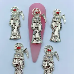 Santa Muerte Holy Death Grim Reaper nail charms 10pcs nail art halloween