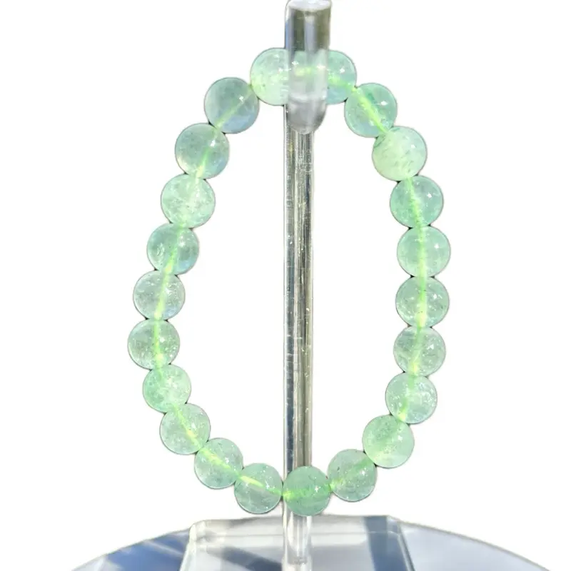 Green Strawberry Quartz 8mm Stretch Beaded Bracelet