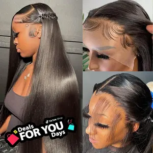 Lemoda 250% Density 13x6 Full Frontal Lace Wigs Human Hair HD Transparent Lace Wigs Human Hair 13x6 Full Wig Brazilian 12A Straight Wig Human Hair for Black Women 13x6 Frontal Wig Human Hair